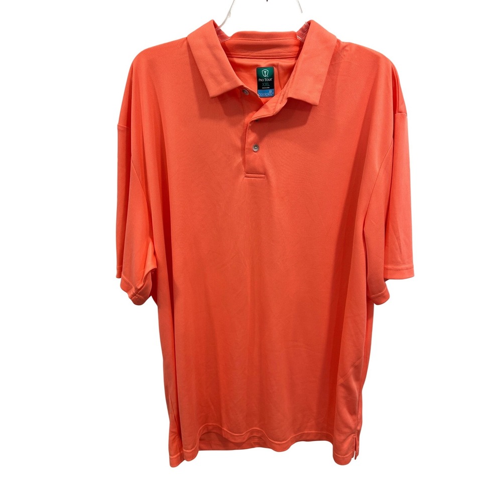 Pro Tour Golf Polo Shirt Men's‎ XXL Coral Short Sleeve Coolplay Performance